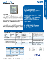 Thumbnail of document Data Sheet - 370 Digital Pressure Gauge